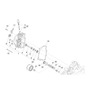 Magnetic flywheel cover - Piaggio MP3 300 HPE /300 HPE SPORT E5 ABS 2020-2022 (EMEA) oil filter