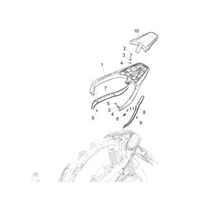 Piaggio Medley 125 4T IE ABS E4 2016-2019 Rear Carrier (EMEA)