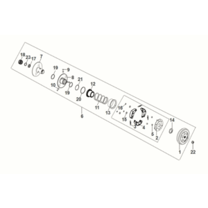 Sym Mio 50I E5 driven pulley assy
