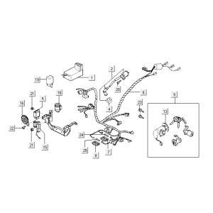Electrical parts Kymco Super9 2t lc o.m matt black-red
