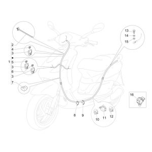 Piaggio New Fly 4-stroke cable harness 4-valve