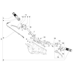 Handlebar parts Vespa Primavera 25km 4-stroke 2-valve