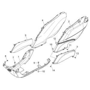 Under spoiler Piaggio Fly 4-stroke blue midnight 222