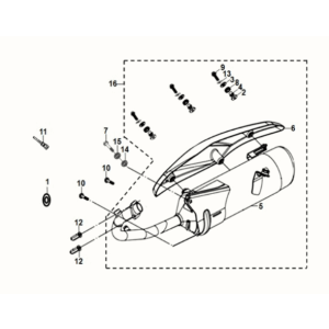 Exhaust muffler Sym Fiddle IV 125i LC ABS E5 2020-2021