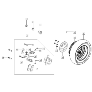 Rear Wheel Kymco New Downtown 350I ABS