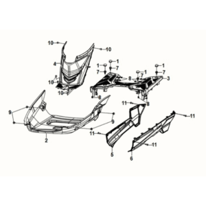 Floor panel/center cover Sym E-XPRO 45KM/H 2020-2021