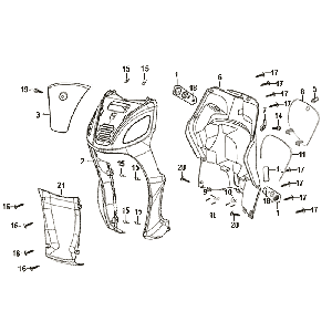 Front cover - Leg shield Sym Symphony (BK5560) black