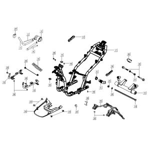 Frame parts Kymco Agility 16'+ 4t matt metalic blue