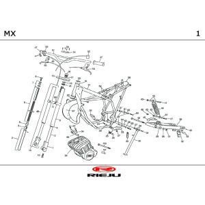 Frame- Handlebar parts Rieju MX orange 2000 2-Stroke