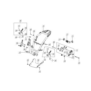 Frame + engine mount Kymco People 2-stroke blue