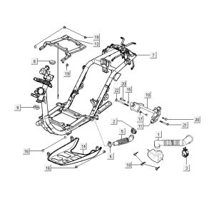 Frame parts Kymco Yup 2t ac black gloss
