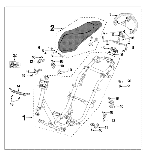 Frame and Saddle Peugeot Kisbee RS White