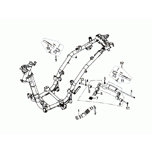 Frame Engine Suspension Sym Allo Euro4 (BK-5560S) Bright Black