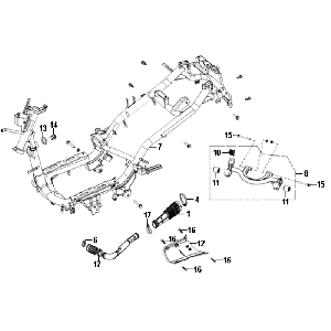 Frame Engine Suspension Sym Fiddle II (BK-7c) iron grey