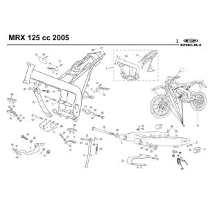 Frame Rieju MRX 125 blue 2005 4-stroke