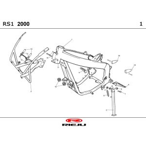 Frame Rieju Rs1 matt grey 2002 2-Stroke