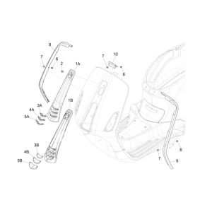 Frame Vespa Primavera 4-stroke 3-valve (euro4 injection iget) Black 98/A-Frame Vespa Primavera 4-takt 3-klepper Zwart 98/A