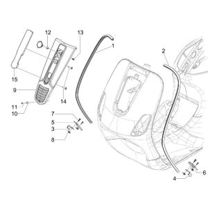 Frame Vespa S 2-stroke black lucido 94