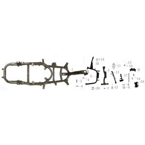 Frame parts China Touring blue