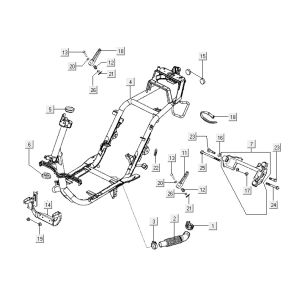 Frame parts Kymco Super9 2t lc om matt black-silver