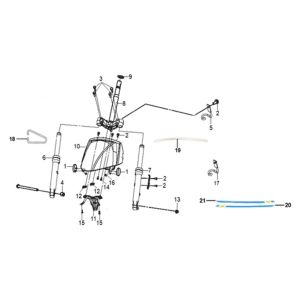 Front fork Sym Mio 50I E5 Grey/Black (GY-7450U/BK-001C)