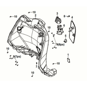 Front inner cover Sym Fiddle IV 125i AC CBS E5 2020-2021 PRIMAVERA BLUE (BU-2154U)