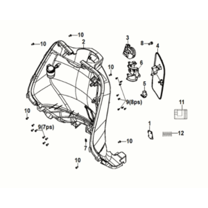 Front inner cover Sym Fiddle IV 50 E5 Black (BK-007U)