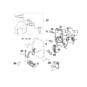 Front panels Peugeot Django 125 EFI E4 2018-2020 ORANGE IS THE NEW BLACK (U1)