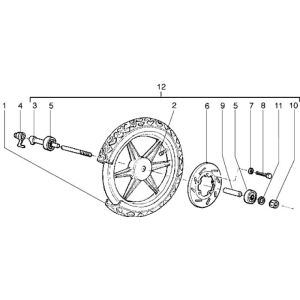 Front wheel Piaggio Liberty 2-stroke up to 2005