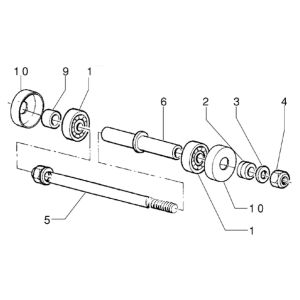 Voorwielas - Voorwiellagers (Disc brake version) Piaggio Zip RST 50 2-takt AC
