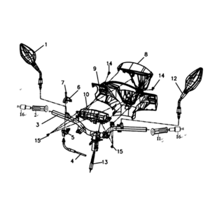 Throttle cable/counter cover Sym Symphony ST 200I Light black (BK-7C)