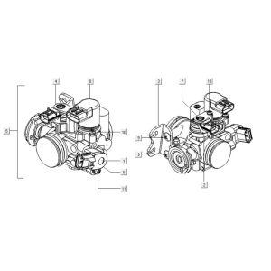 Throttle Kymco Downtown 300i dark grey