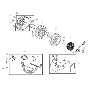 Ontsteking - Stator - Vliegwiel - Koelvin- Ontstekingsdeksel Kymco Agility City 16 200i