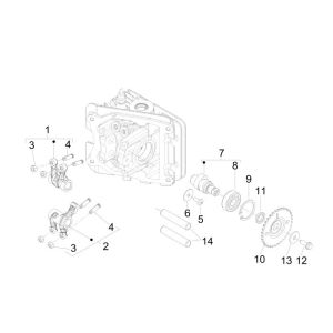 Camshaft Vespa Sprint 45km 4-stroke 4-valve