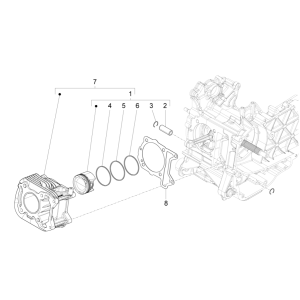Group Cylinder Piston Piston Pin Vespa Sprint 125 4T 3V IE ABS