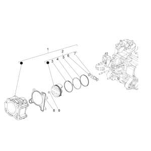 Group cylinder-piston-piston pin Piaggio Beverly 350 E3 Sport Touring 2013-2014