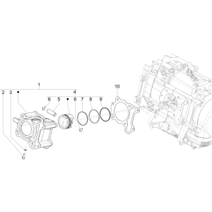 Piaggio Medley 150 4T IE ABS E4 2016-2020 (EMEA) cylinder piston pin group