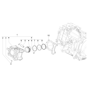 Vespa GTS 125 4T E5 ABS 2021 (EMEA) cylinder piston pin group