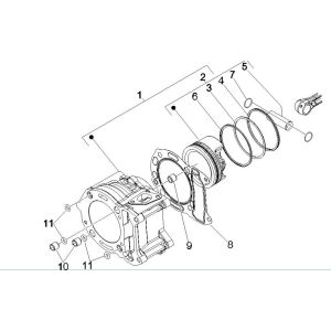 Group cylinder-piston-piston pin Vespa GTV 250 4T 4V IE