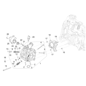 Group head - Valves - Vespa GTS 125 4T E5 ABS 2021 (EMEA)