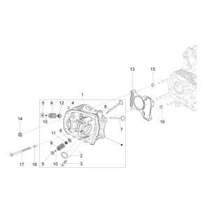 Cylinder Head - Valves Vespa Sprint 150 3V IE ABS Euro 3 2015