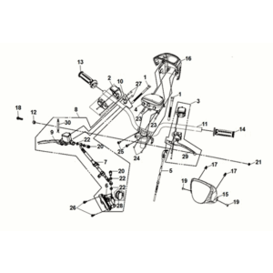Sym E-MIO Slate Blue handle bar (GY-7547UL/BK-001C)