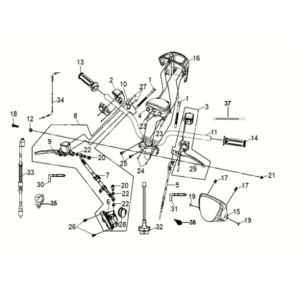Handlebar Sym Mio 50I E5 White/Black (WH-8018P/BK-001C)