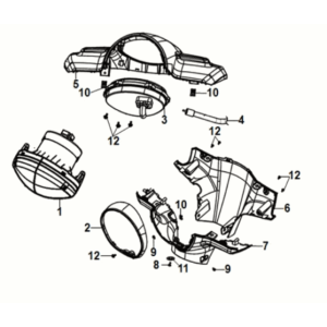 Handle cover - head light Sym Fiddle IV 125i AC CBS E5 2020-2021 WHITE (WH-8028P)
