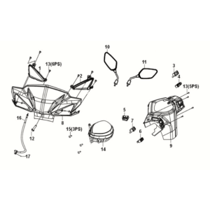 Handle cover Sym E-XPRO 45KM/H 2020-2021 Black (BK-001C)