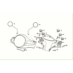 Handlebar Covers - Handlebar Switches - Mirrors Sym Fiddle ll Euro 5 Black (BK-5560S)