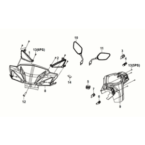 Handle pipe - handle cover Sym Orbit III 50 E5 Blue (BU-289S)