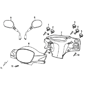 Stuurkappen - Stuurschakelaars - Spiegels Sym Symphony (BK5560) black
