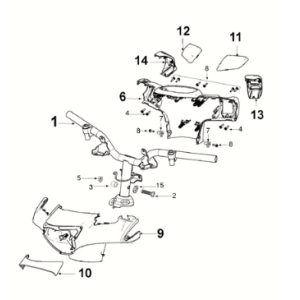 Handlebar Peugeot Django 125 2021-2022 INK BLACK (R1)