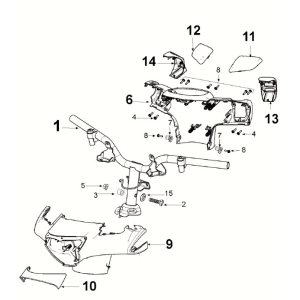 Peugeot Django 4-stroke E5 Deep Ocean Blue/ Mad Grey (S5) Handlebar